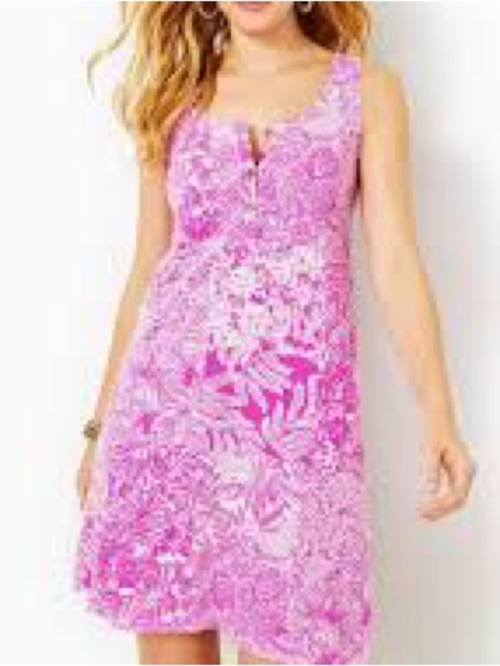 Lilly Pulitzer Lela Henley Tank Dress Fuchsia buttoned henley Women’s XS